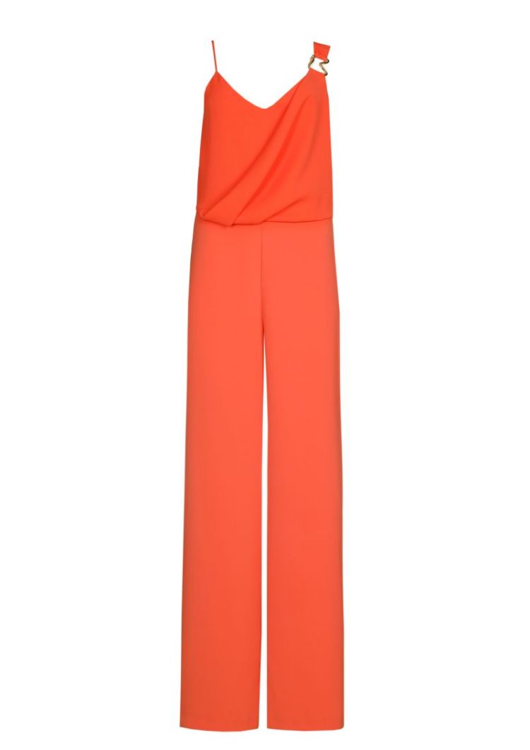Soepelvallende geklede jumpsui 51 Coral Red