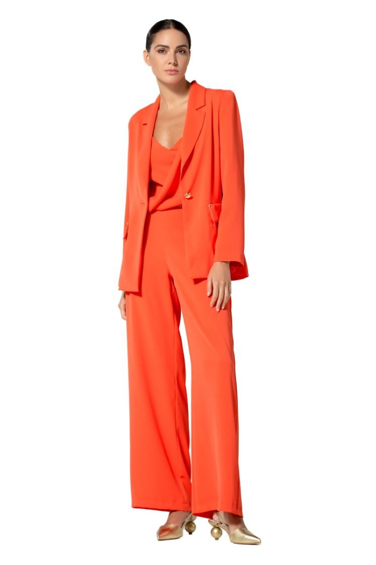 Soepelvallende geklede jumpsui 51 Coral Red