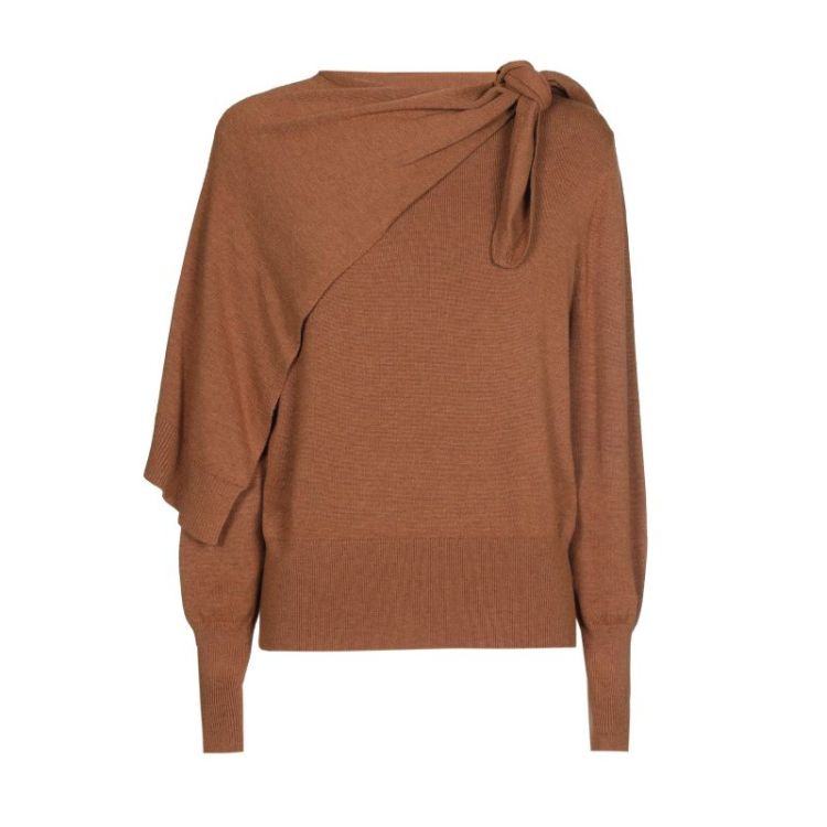 Elegante pull met strik- en sc 36 Caramello