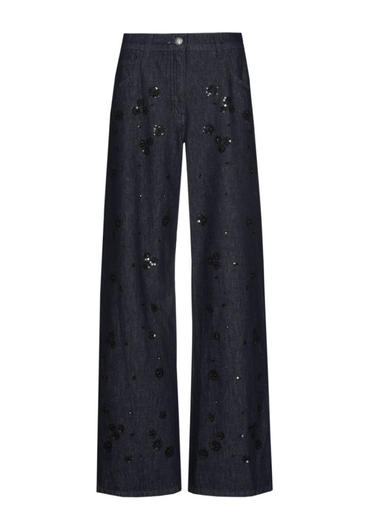 Barrel jeans met pailletten, n 23 Jeans Dark B